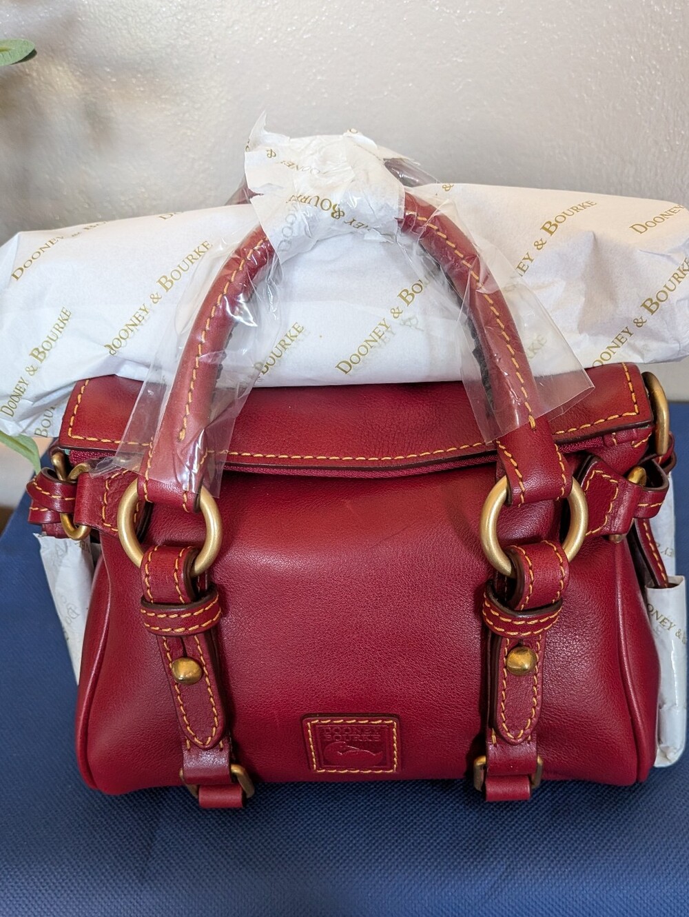 Gorgeous! NWT Dooney & Bourke Florentine Leather Satchel in BORDEUX - Picture 4 of 10